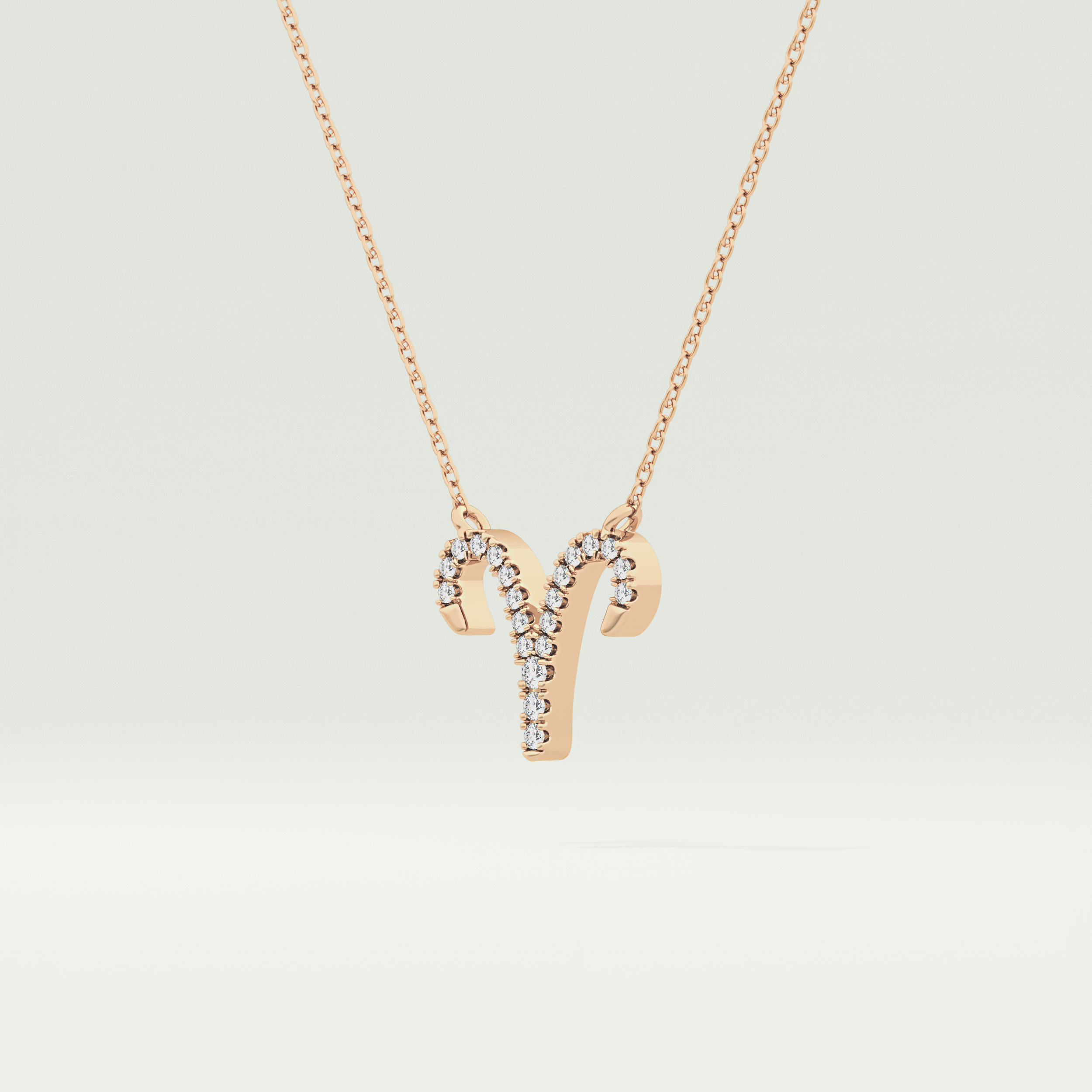 0.098 TCW Round Lab-Grown Diamond Aries Zodiac Necklace 10