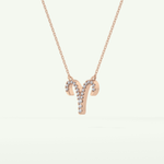 0.098 TCW Round Lab-Grown Diamond Aries Zodiac Necklace 12