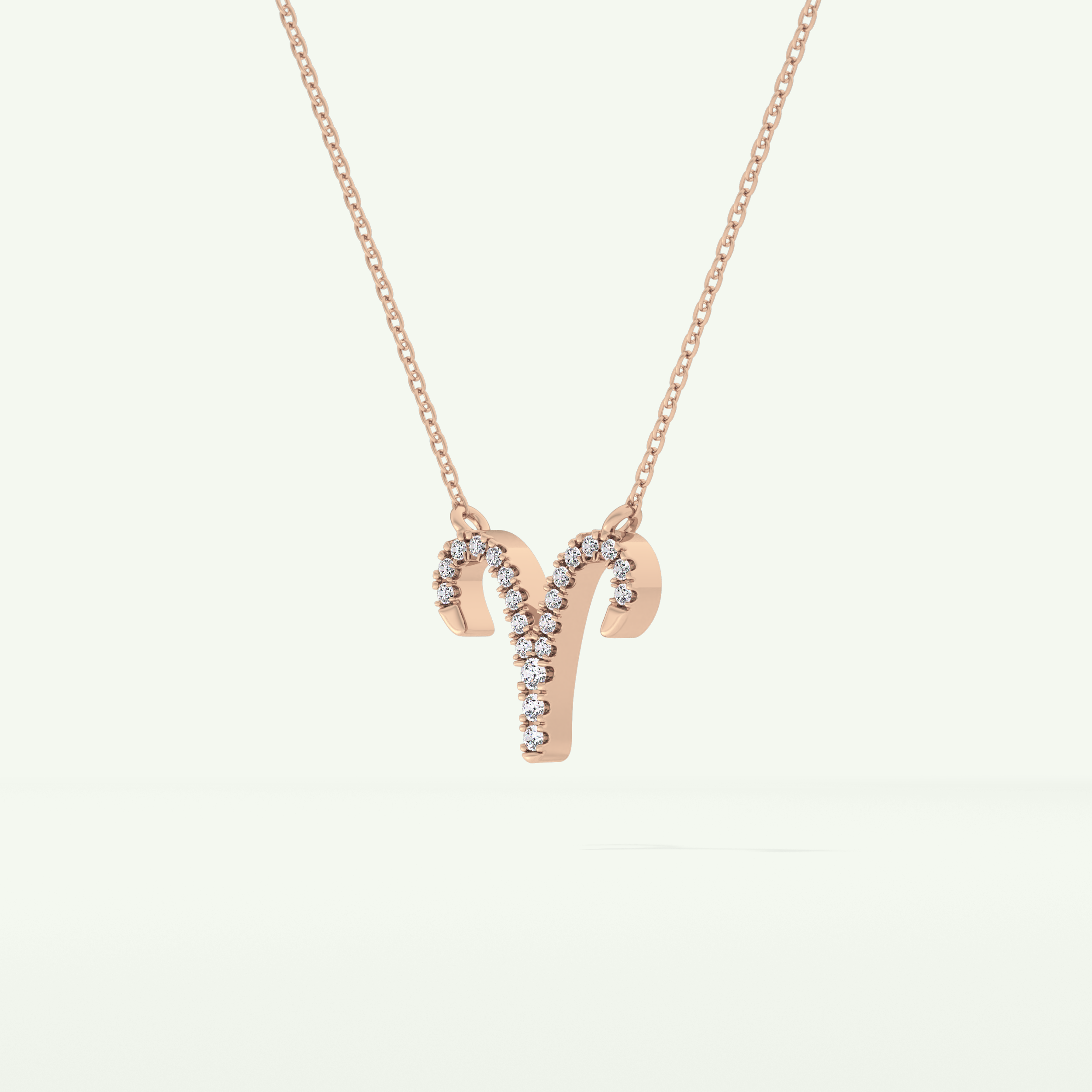 0.098 TCW Round Lab-Grown Diamond Aries Zodiac Necklace 12