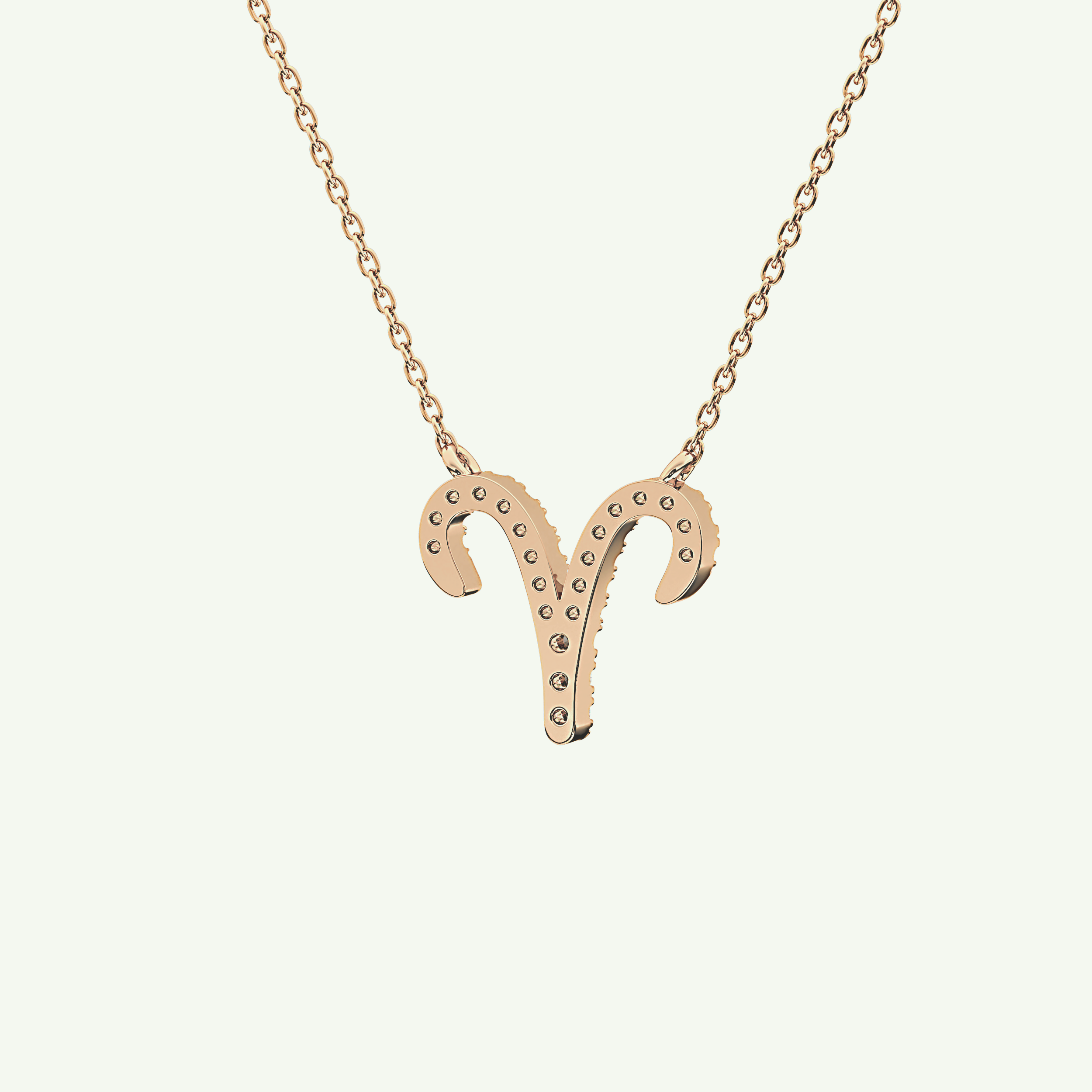 0.098 TCW Round Lab-Grown Diamond Aries Zodiac Necklace 13