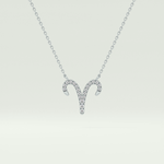 0.098 TCW Round Lab-Grown Diamond Aries Zodiac Necklace 15