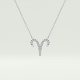 0.098 TCW Round Lab-Grown Diamond Aries Zodiac Necklace 15