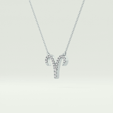 0.098 TCW Round Lab-Grown Diamond Aries Zodiac Necklace 17