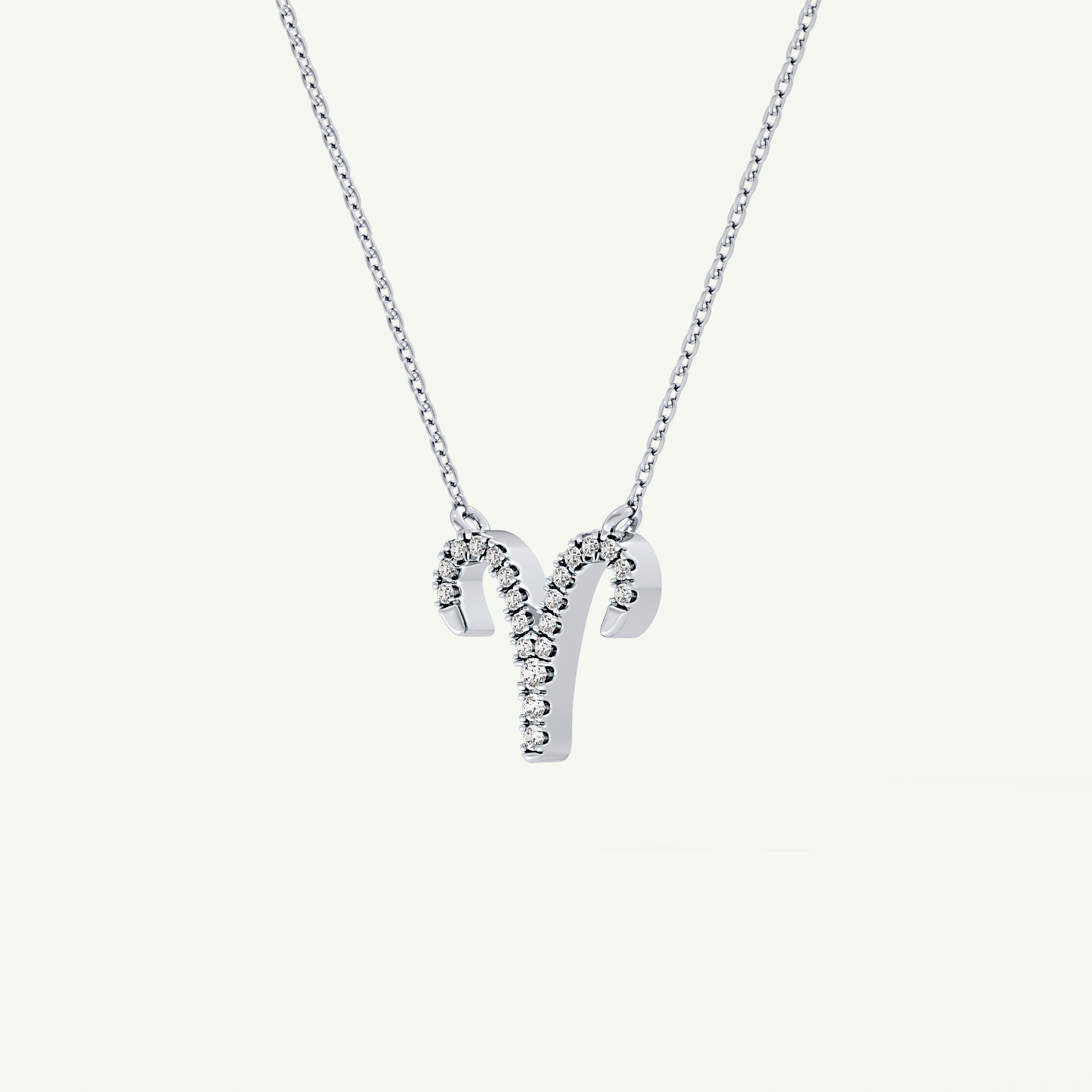 0.098 TCW Round Lab-Grown Diamond Aries Zodiac Necklace 19
