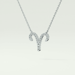 0.098 TCW Round Lab-Grown Diamond Aries Zodiac Necklace 20