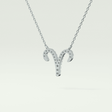 0.098 TCW Round Lab-Grown Diamond Aries Zodiac Necklace 20