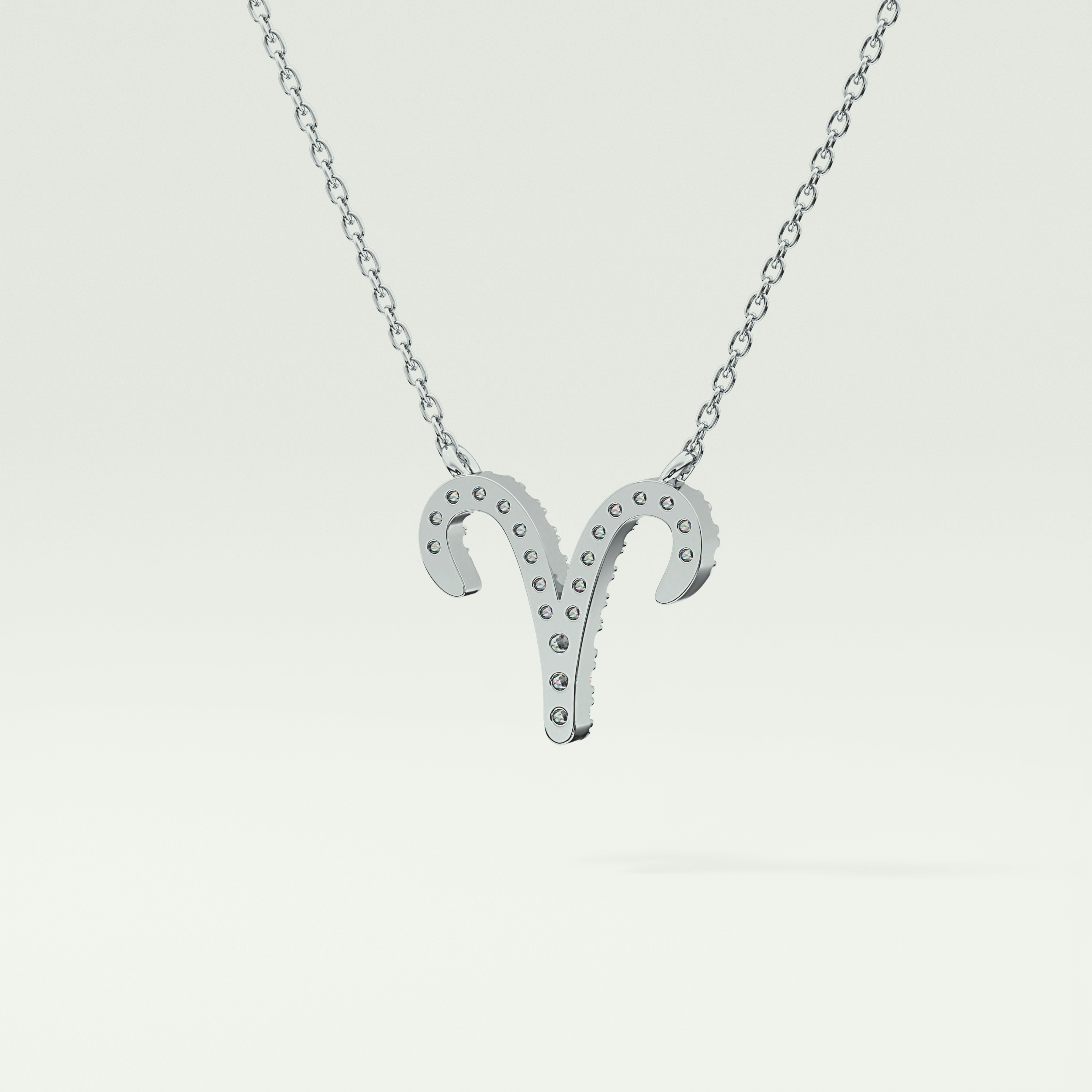 0.098 TCW Round Lab-Grown Diamond Aries Zodiac Necklace 20