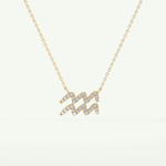 0.114 TCW Round Lab-Grown Diamond Aquarius Zodiac Necklace 2