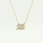 0.114 TCW Round Lab-Grown Diamond Aquarius Zodiac Necklace 3