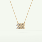 0.114 TCW Round Lab-Grown Diamond Aquarius Zodiac Necklace 5