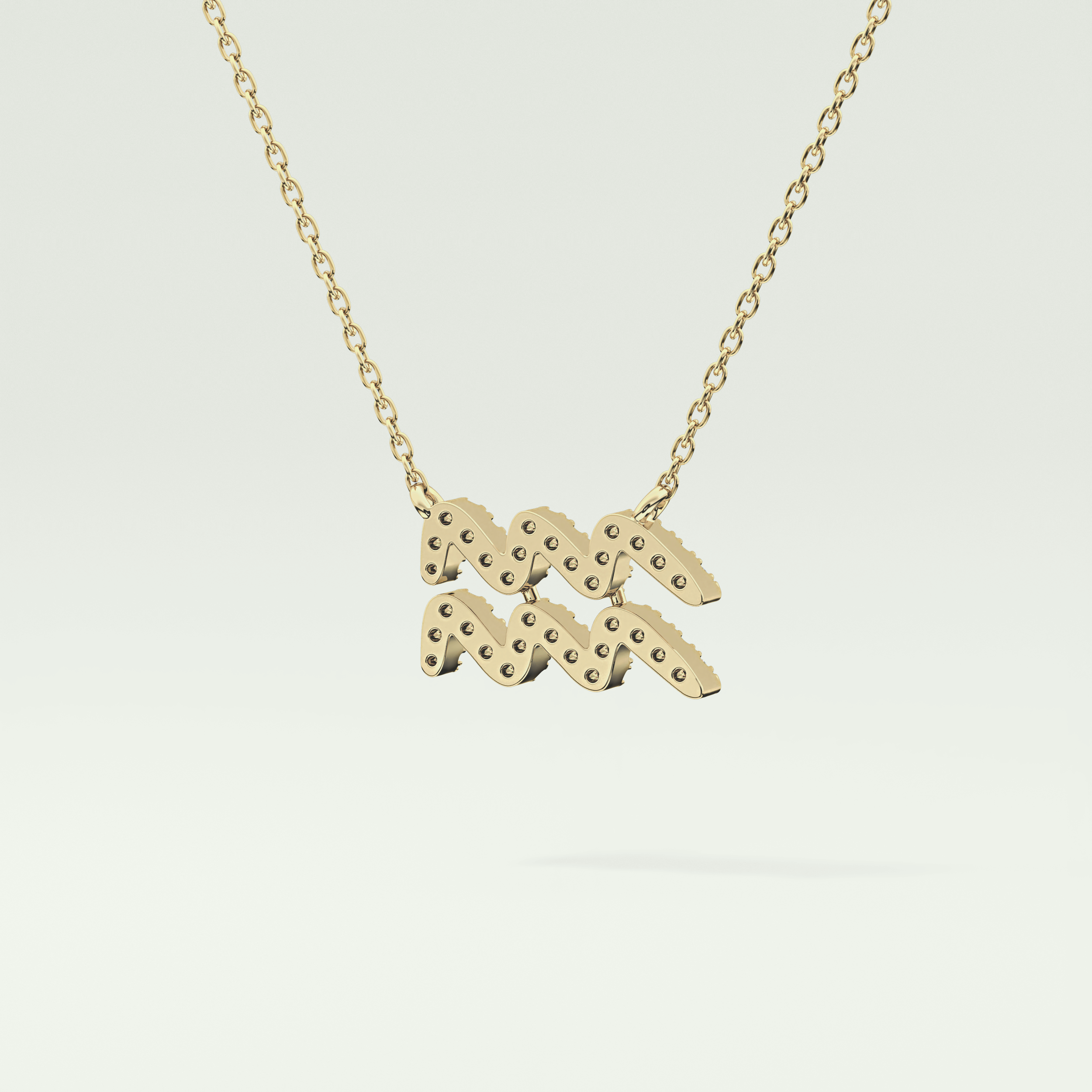 0.114 TCW Round Lab-Grown Diamond Aquarius Zodiac Necklace 6
