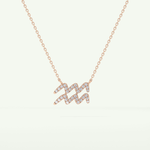 0.114 TCW Round Lab-Grown Diamond Aquarius Zodiac Necklace 9