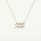 0.114 TCW Round Lab-Grown Diamond Aquarius Zodiac Necklace 9
