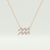 0.114 TCW Round Lab-Grown Diamond Aquarius Zodiac Necklace 8