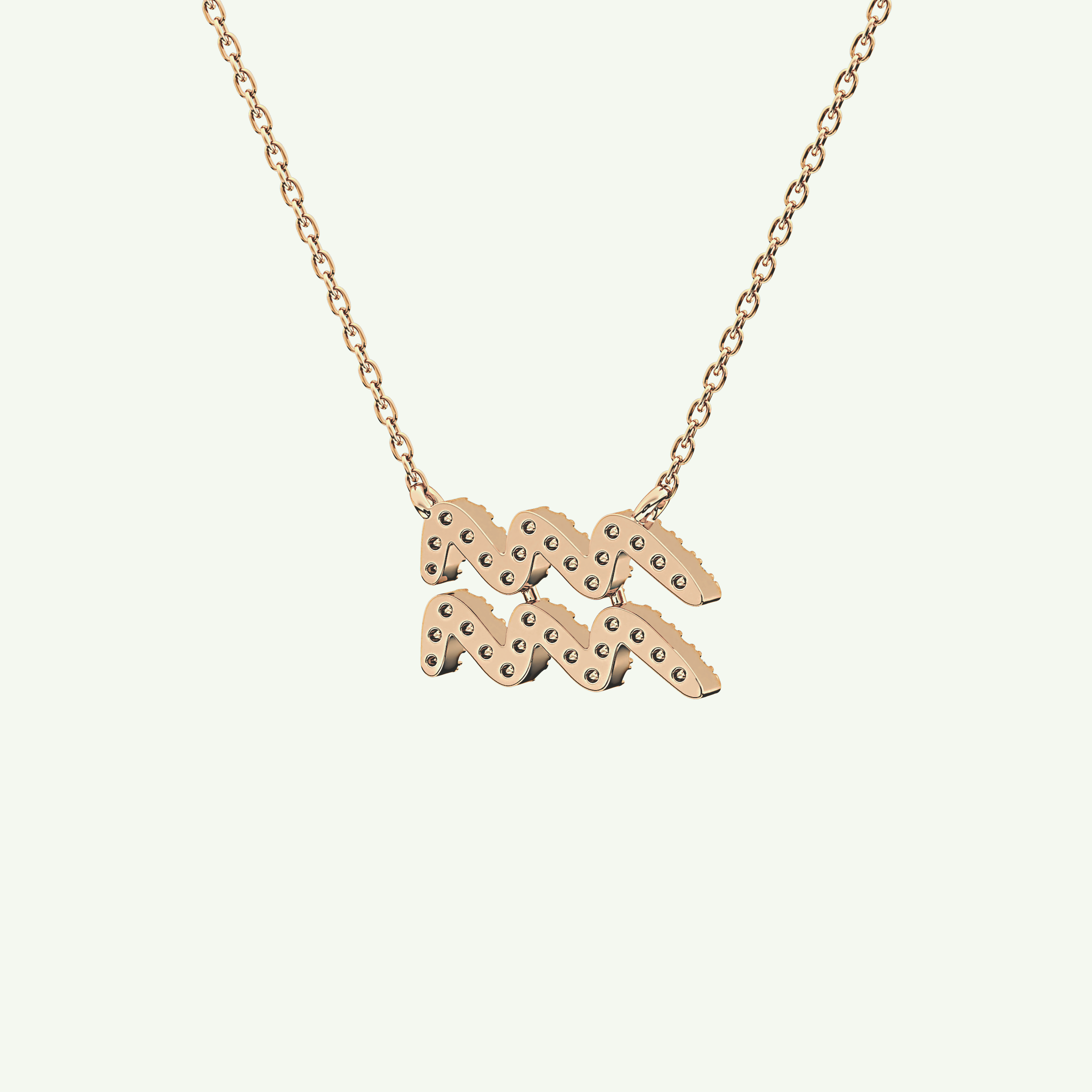 0.114 TCW Round Lab-Grown Diamond Aquarius Zodiac Necklace 13