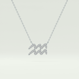 0.114 TCW Round Lab-Grown Diamond Aquarius Zodiac Necklace 15