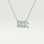 0.114 TCW Round Lab-Grown Diamond Aquarius Zodiac Necklace 20