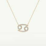 0.175 TCW Round Lab-Grown Diamond Cancer Zodiac Necklace 2