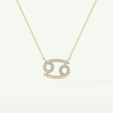 0.175 TCW Round Lab-Grown Diamond Cancer Zodiac Necklace 2