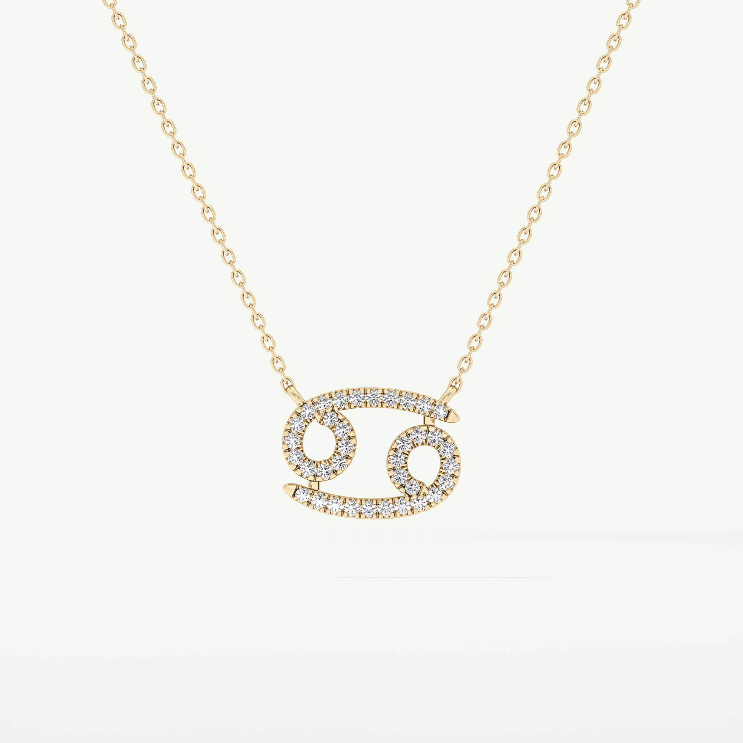 0.175 TCW Round Lab-Grown Diamond Cancer Zodiac Necklace 2