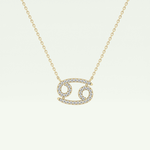 0.175 TCW Round Lab-Grown Diamond Cancer Zodiac Necklace 1