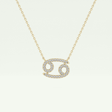 0.175 TCW Round Lab-Grown Diamond Cancer Zodiac Necklace 1