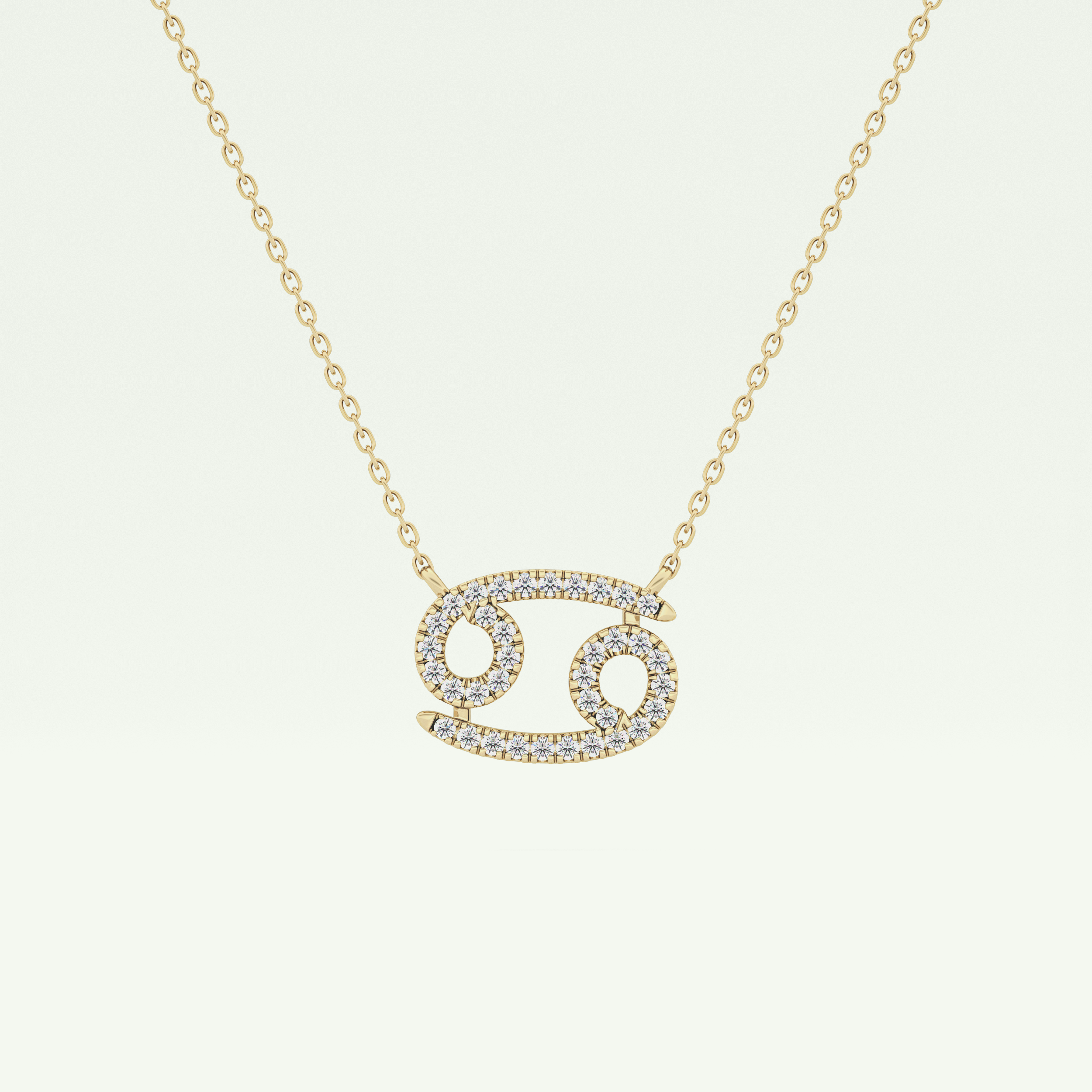 0.175 TCW Round Lab-Grown Diamond Cancer Zodiac Necklace 1