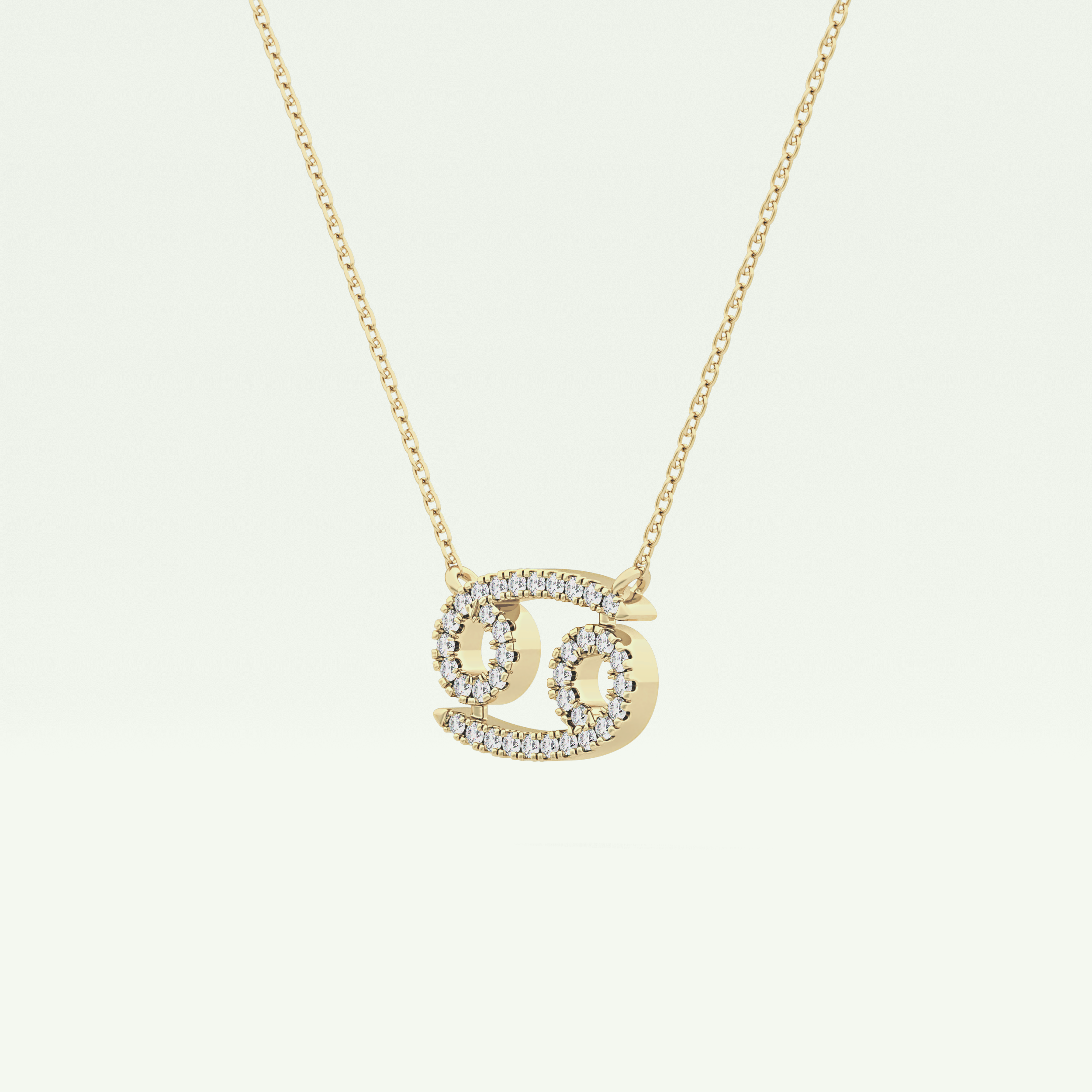 0.175 TCW Round Lab-Grown Diamond Cancer Zodiac Necklace 3