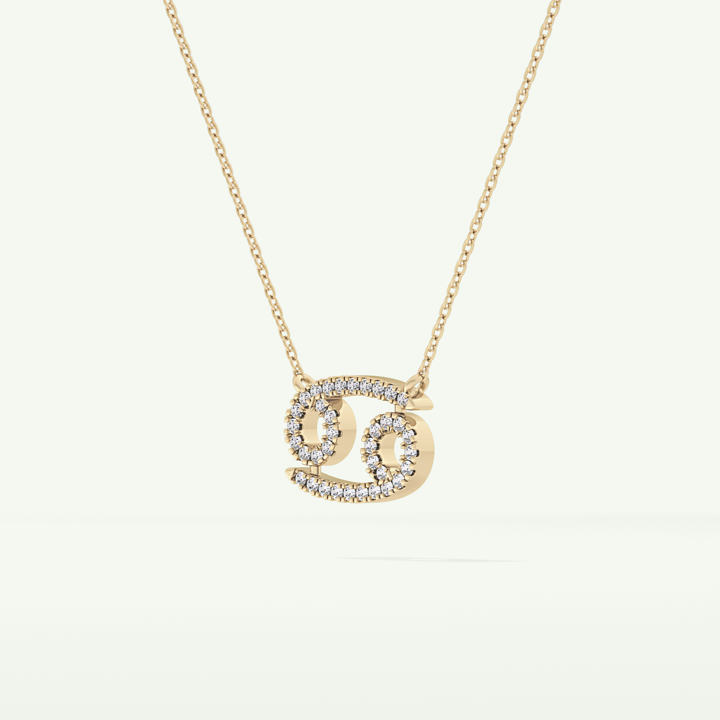 0.175 TCW Round Lab-Grown Diamond Cancer Zodiac Necklace 5