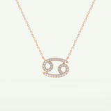 0.175 TCW Round Lab-Grown Diamond Cancer Zodiac Necklace 9
