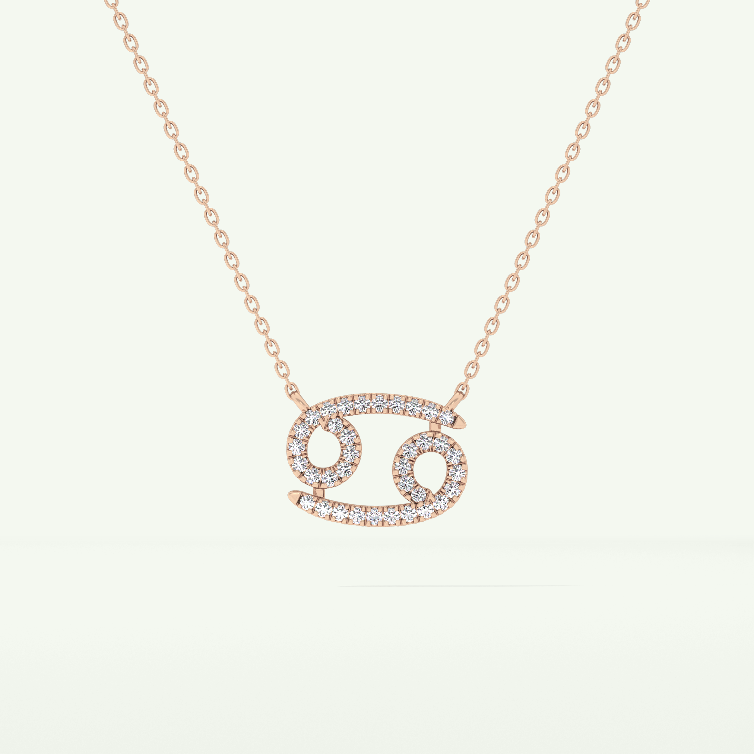 0.175 TCW Round Lab-Grown Diamond Cancer Zodiac Necklace 9