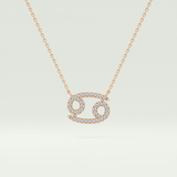 0.175 TCW Round Lab-Grown Diamond Cancer Zodiac Necklace 8
