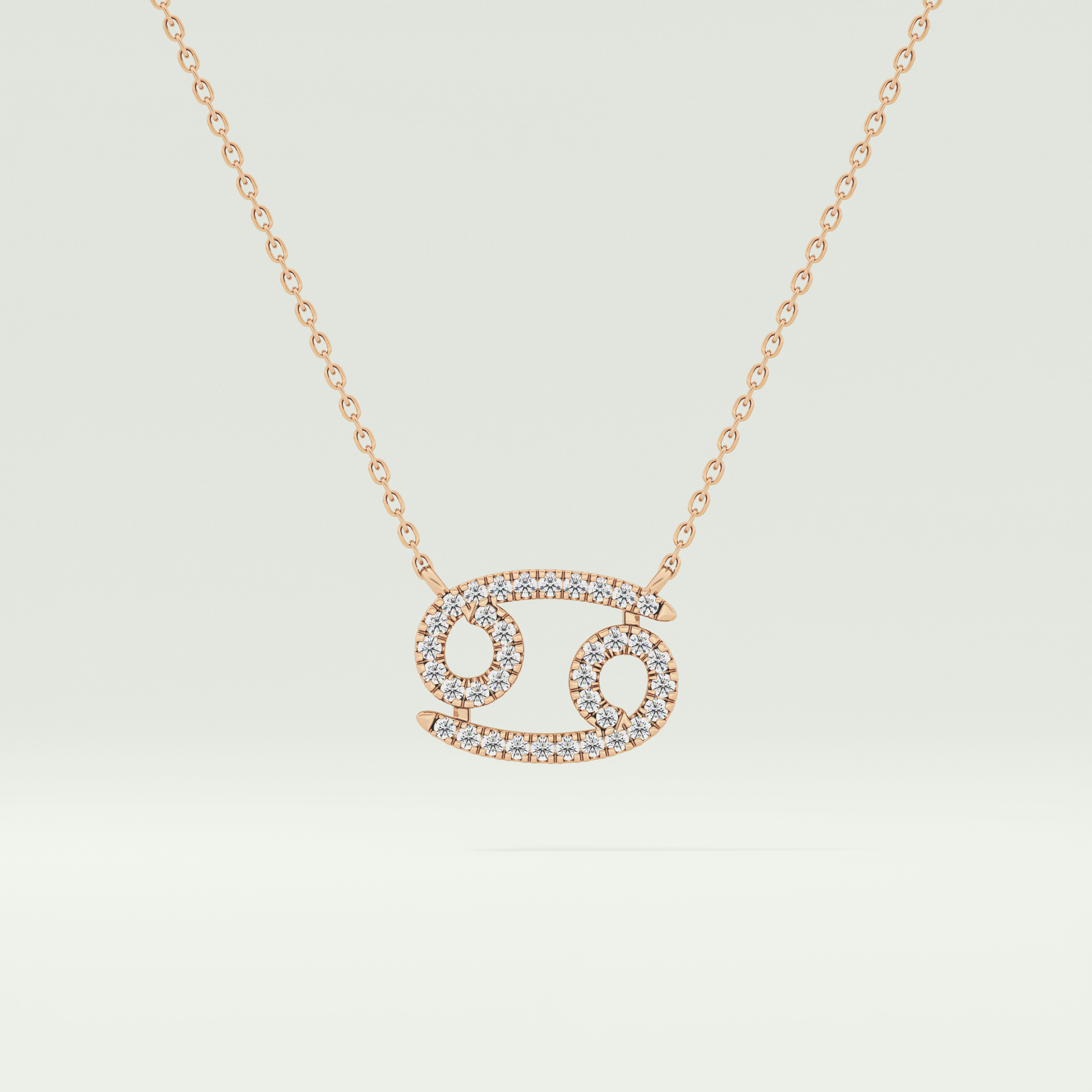 0.175 TCW Round Lab-Grown Diamond Cancer Zodiac Necklace 8