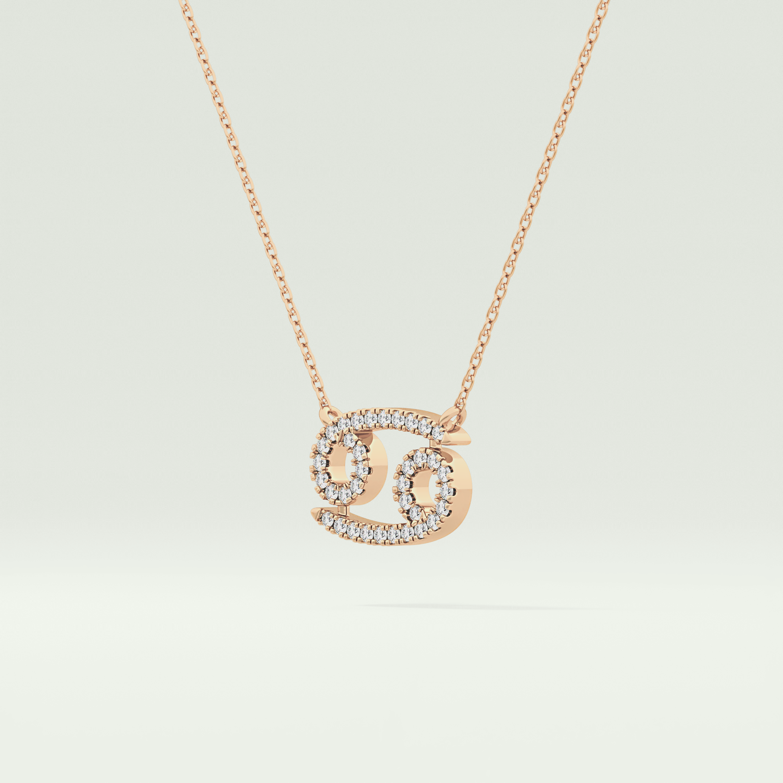 0.175 TCW Round Lab-Grown Diamond Cancer Zodiac Necklace 10
