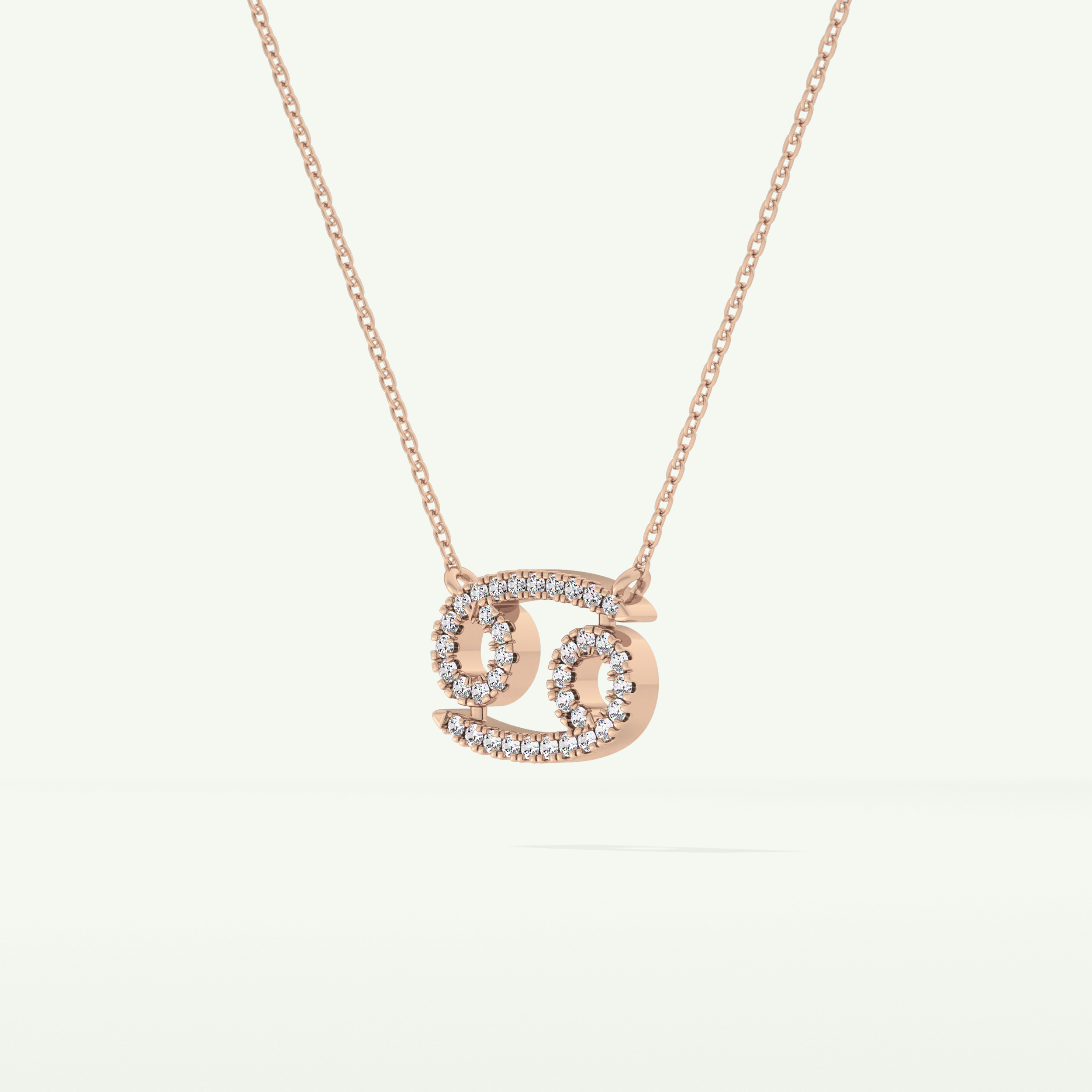 0.175 TCW Round Lab-Grown Diamond Cancer Zodiac Necklace 12