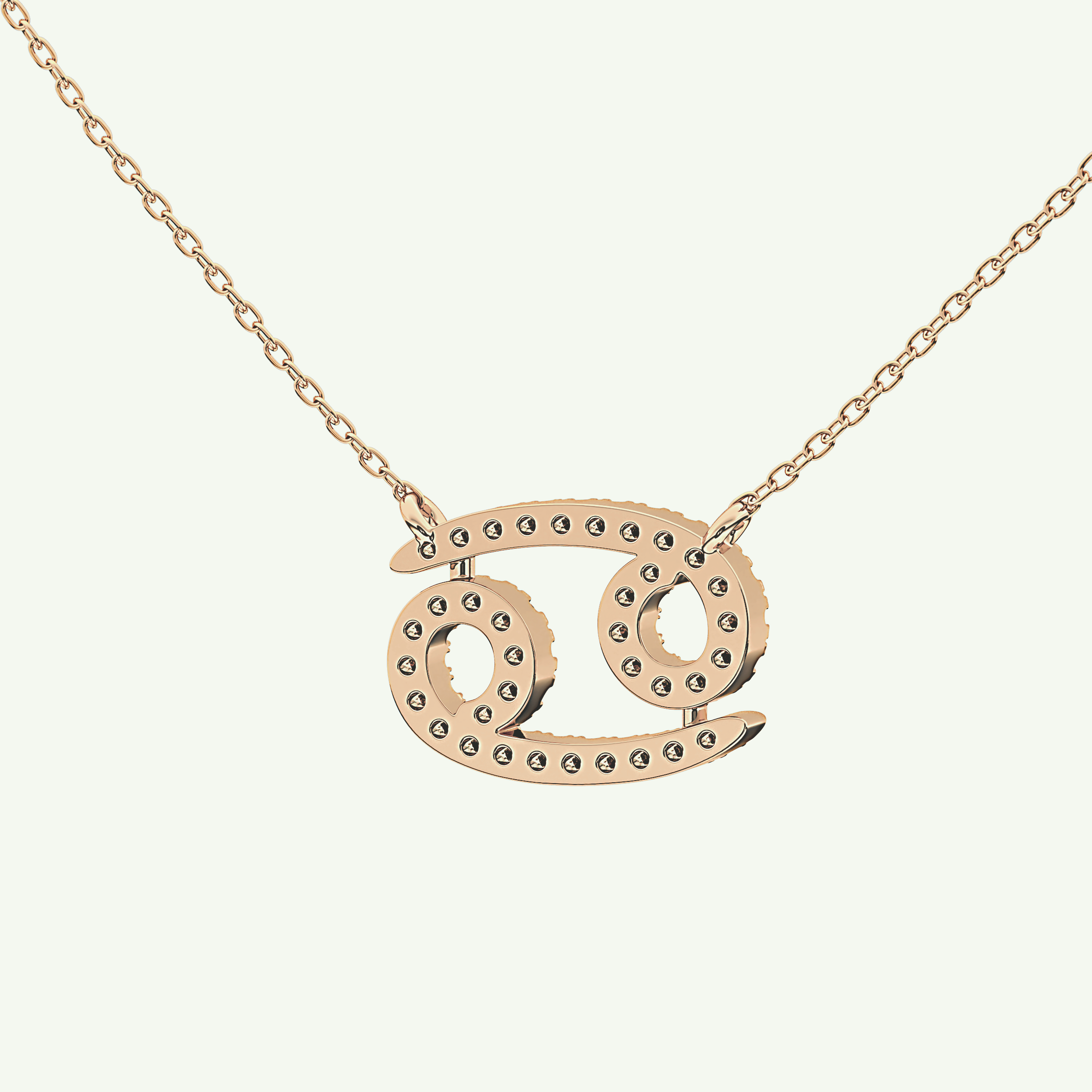 0.175 TCW Round Lab-Grown Diamond Cancer Zodiac Necklace 13