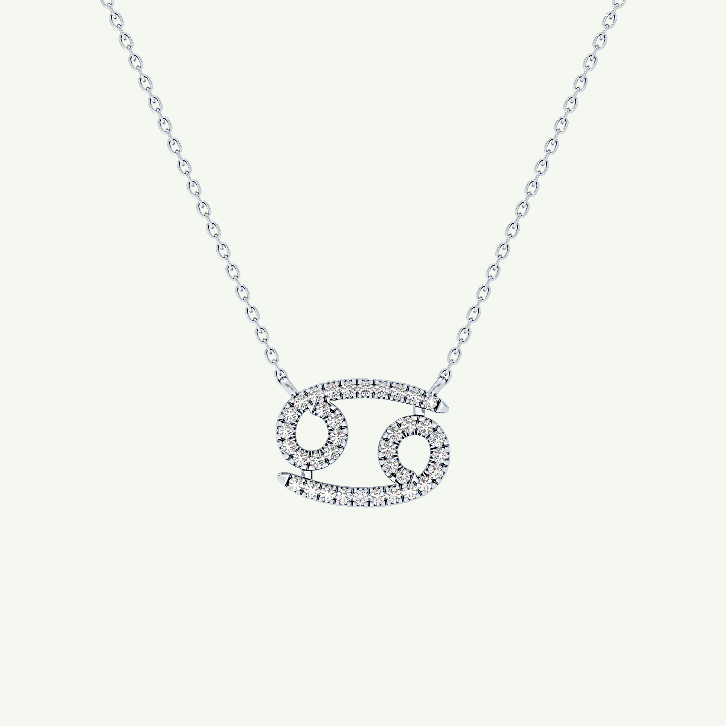 0.175 TCW Round Lab-Grown Diamond Cancer Zodiac Necklace 16