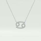 0.175 TCW Round Lab-Grown Diamond Cancer Zodiac Necklace 15