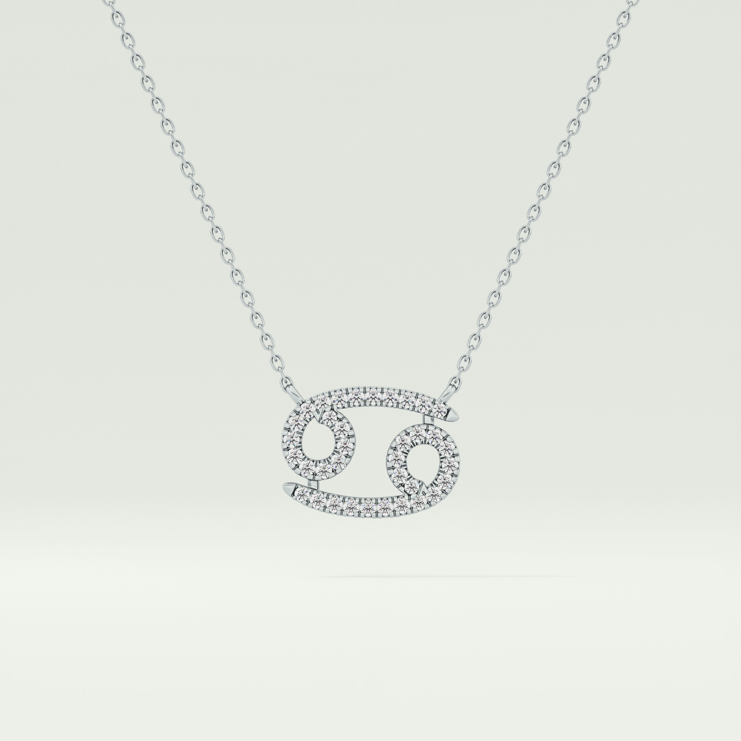 0.175 TCW Round Lab-Grown Diamond Cancer Zodiac Necklace 15