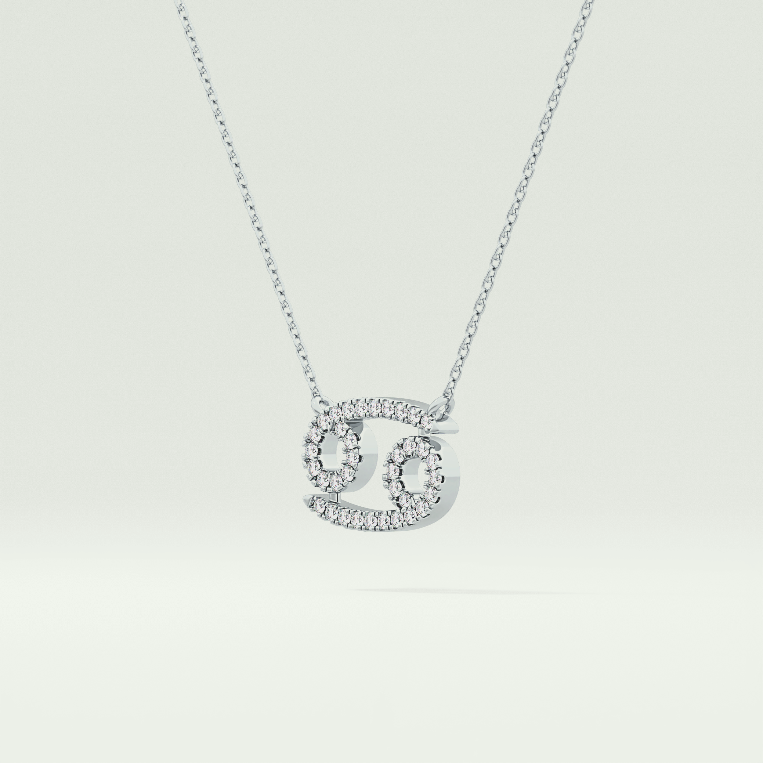 0.175 TCW Round Lab-Grown Diamond Cancer Zodiac Necklace 17