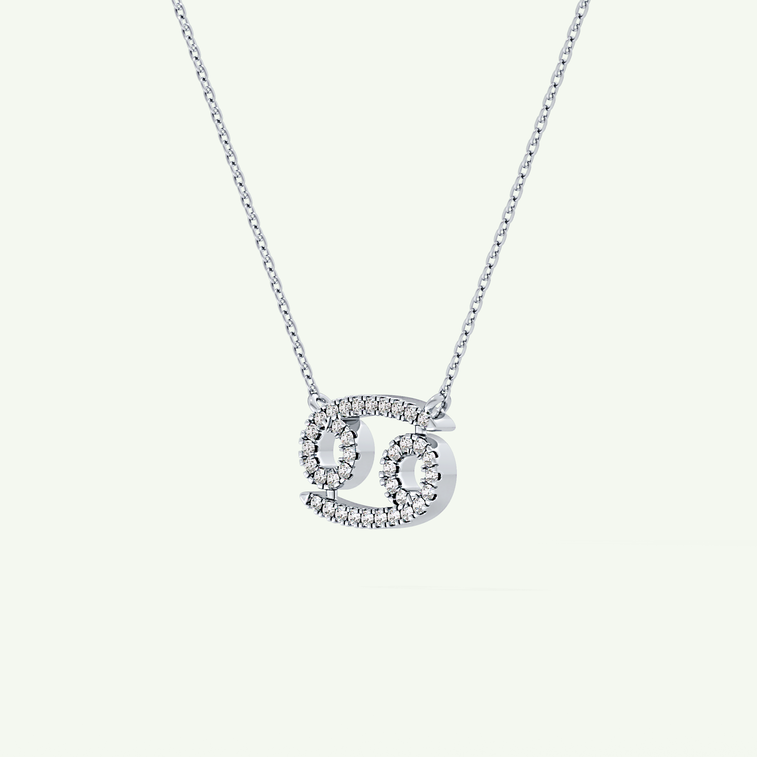 0.175 TCW Round Lab-Grown Diamond Cancer Zodiac Necklace 19