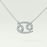 0.175 TCW Round Lab-Grown Diamond Cancer Zodiac Necklace 20