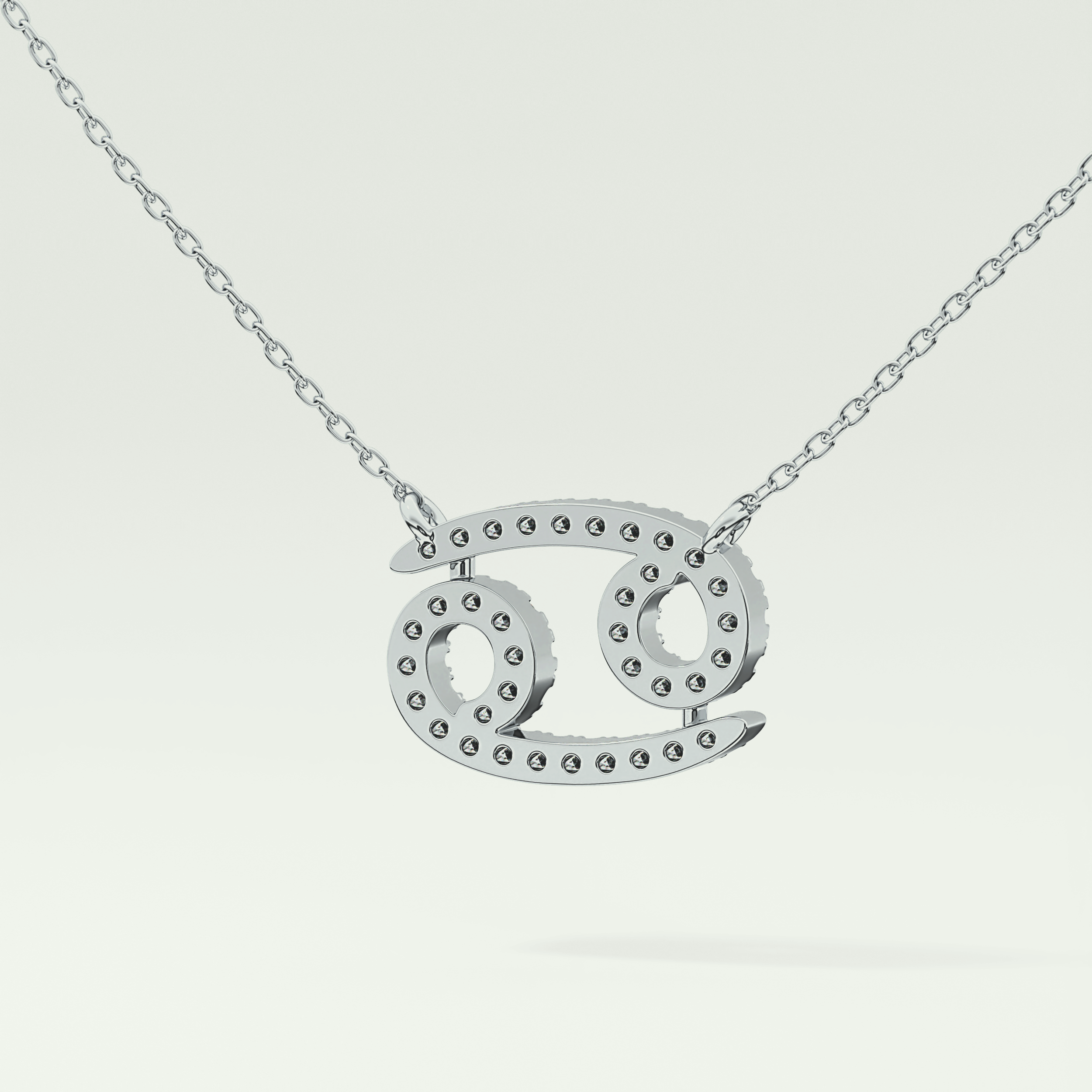 0.175 TCW Round Lab-Grown Diamond Cancer Zodiac Necklace 20