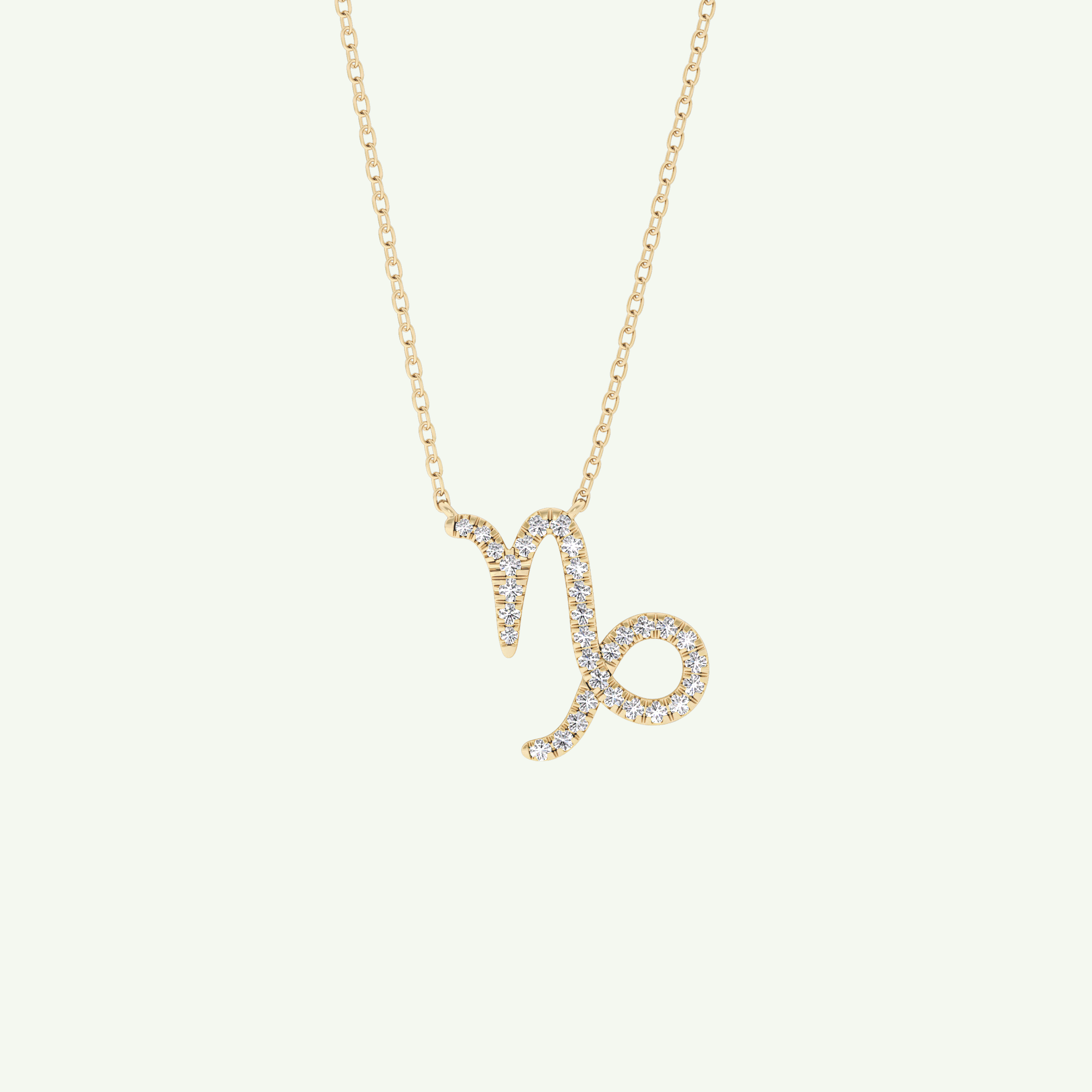 0.108 TCW Round Lab-Grown Diamond Capricon Zodiac Necklace 2