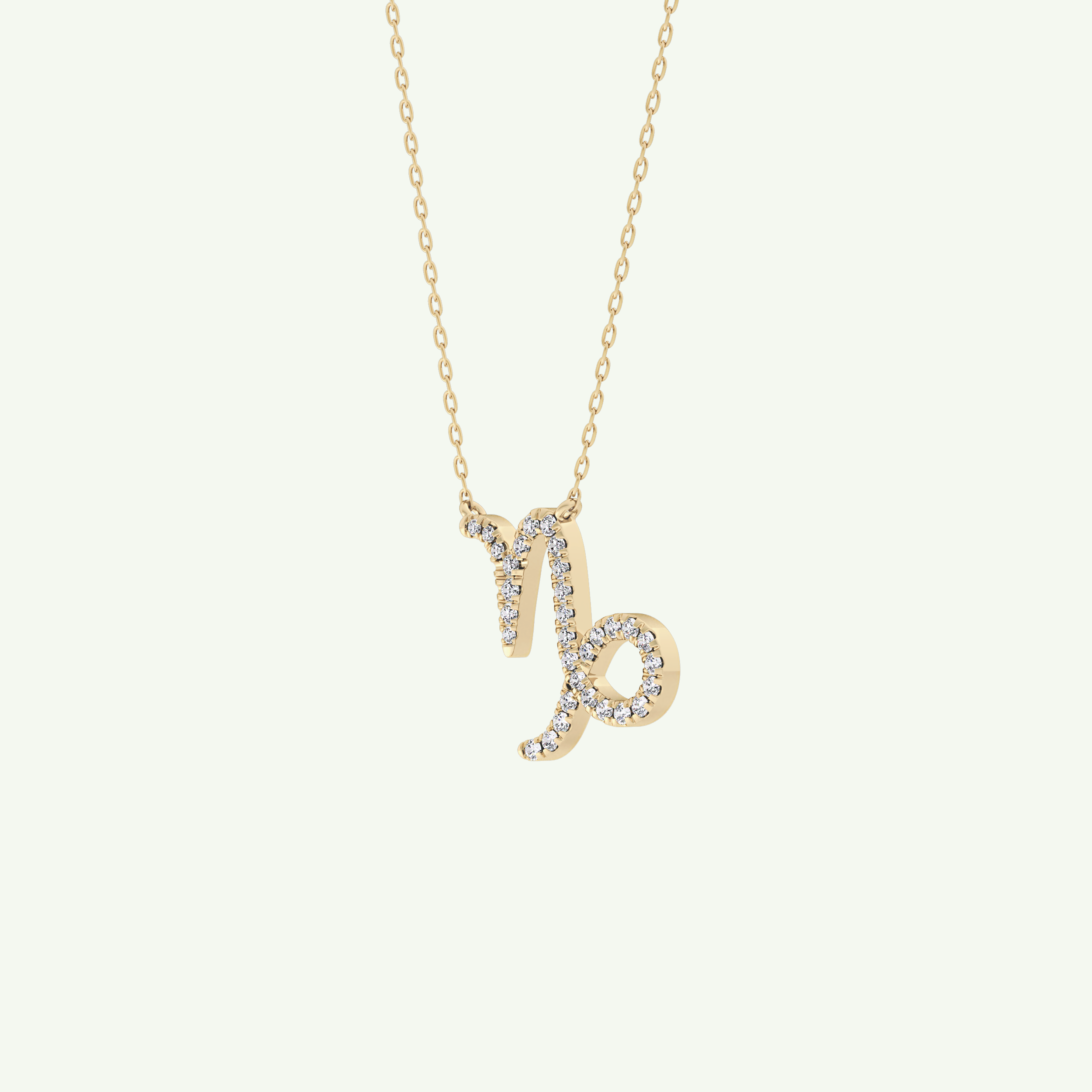 0.108 TCW Round Lab-Grown Diamond Capricon Zodiac Necklace 5