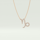 0.108 TCW Round Lab-Grown Diamond Capricon Zodiac Necklace 7
