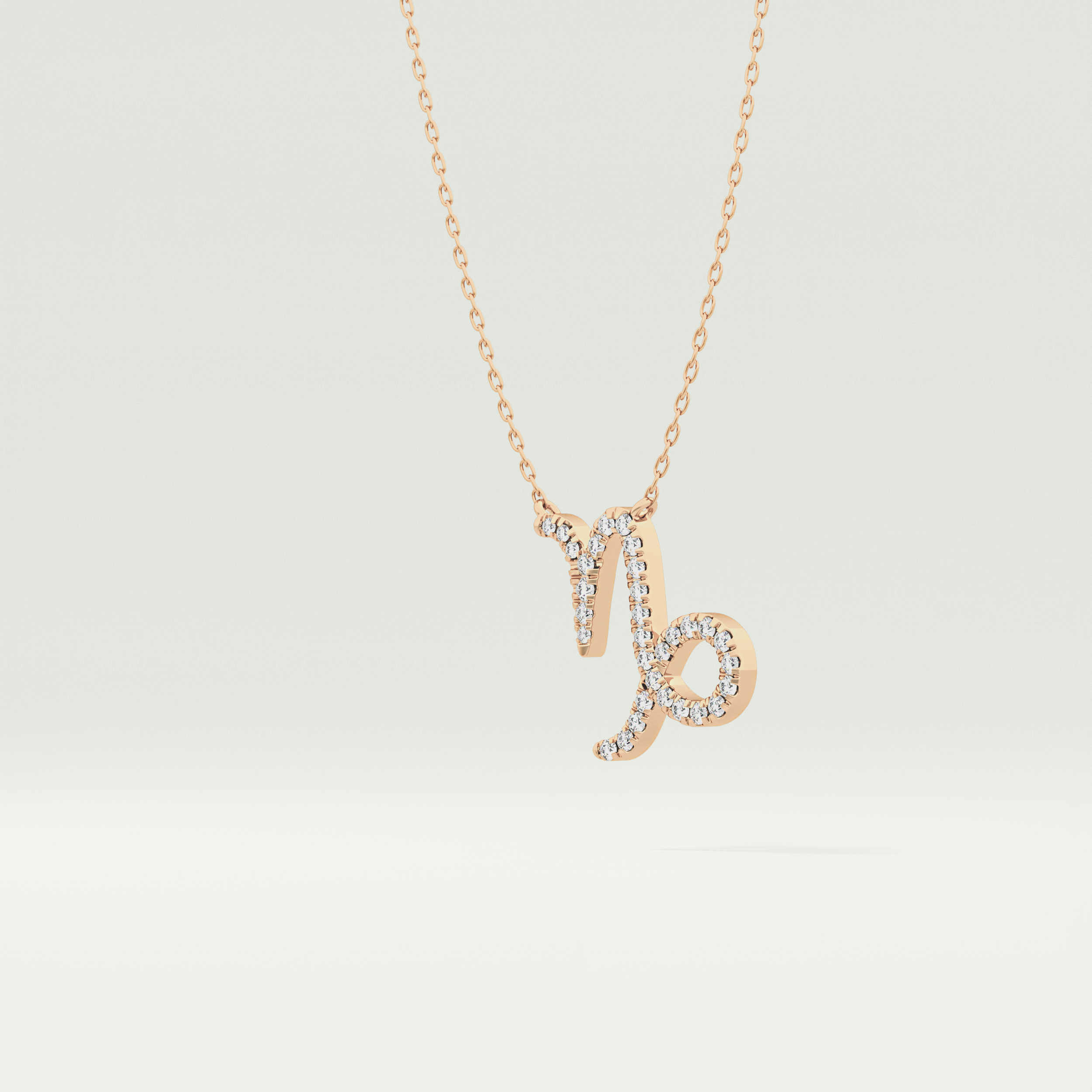 0.108 TCW Round Lab-Grown Diamond Capricon Zodiac Necklace 9
