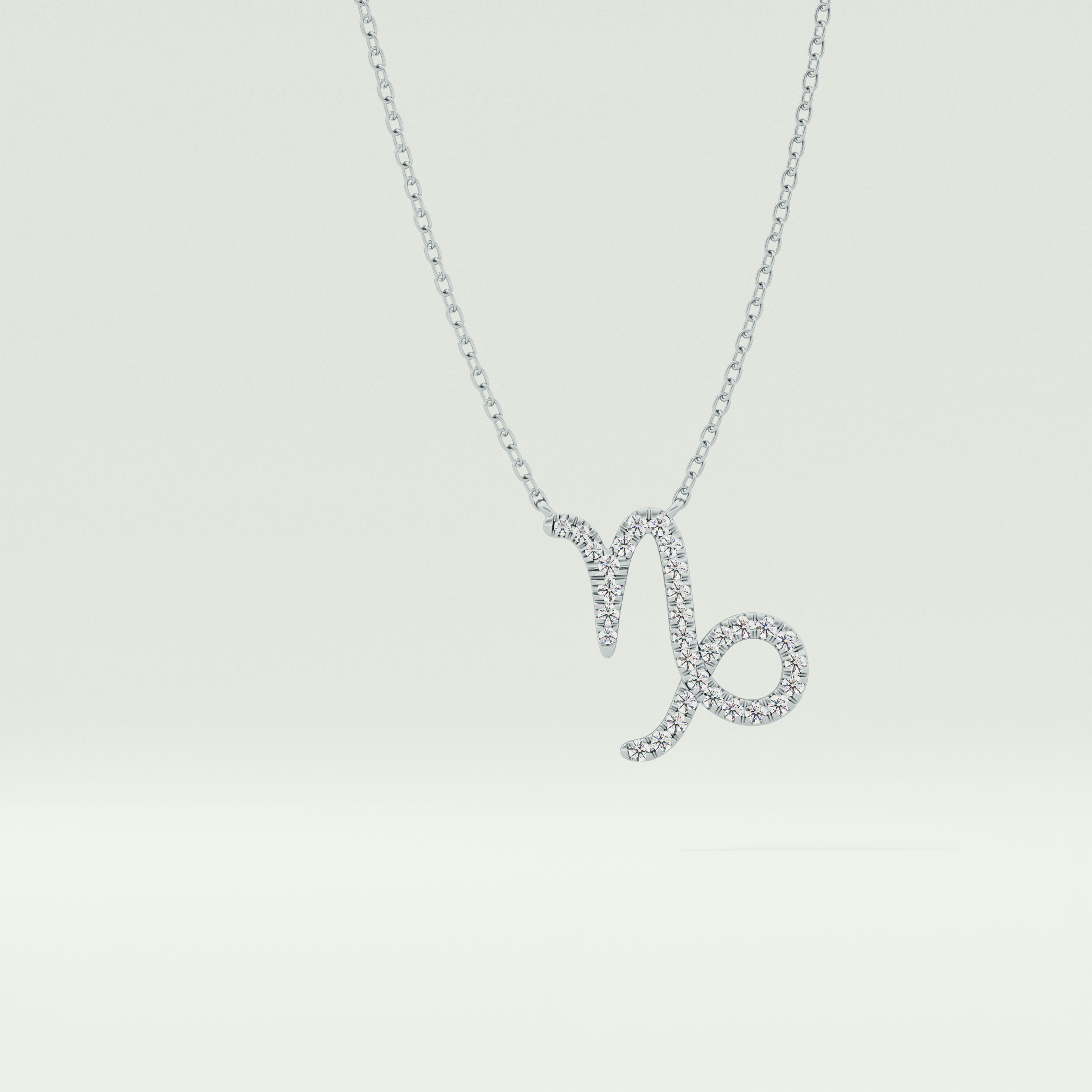 0.108 TCW Round Lab-Grown Diamond Capricon Zodiac Necklace 13