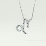 0.108 TCW Round Lab-Grown Diamond Capricon Zodiac Necklace 18