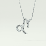 0.108 TCW Round Lab-Grown Diamond Capricon Zodiac Necklace 18